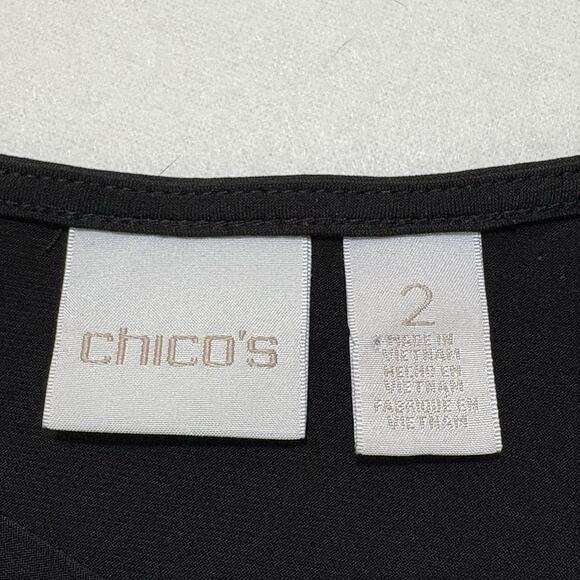 Chico's 2 (US Large) Maxi Dress Cowl Neck Sleeveless Black Sheath Gown - Picture 3 of 12